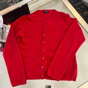 Burberry red cashmere cardigan sweater